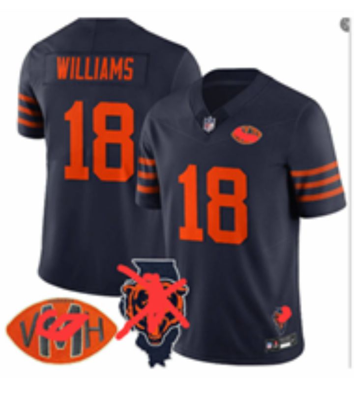 Men 2026 Chicago Bears #18 Williams Blue 3th generations Nike Limited NFL Jersey style 004->chicago bears->NFL Jersey